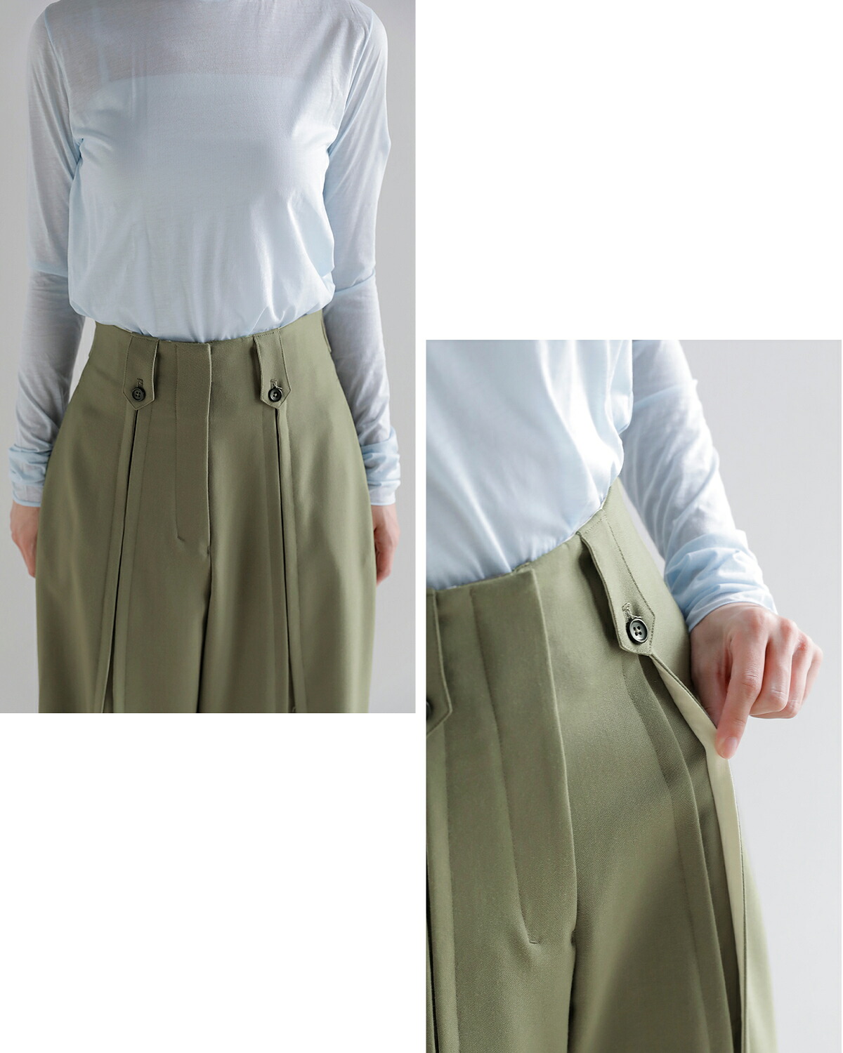 support surface(サポートサーフェス)ウール レイヤード スリット パンツ fpd27a142-tko0236 秋冬