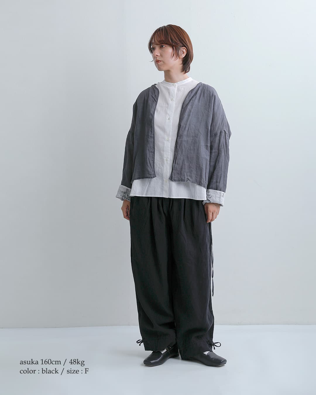 Gauze#リネン サイドライン ストリングパンツ CLASSICAL SIDE LINE STRING PANTS g1202