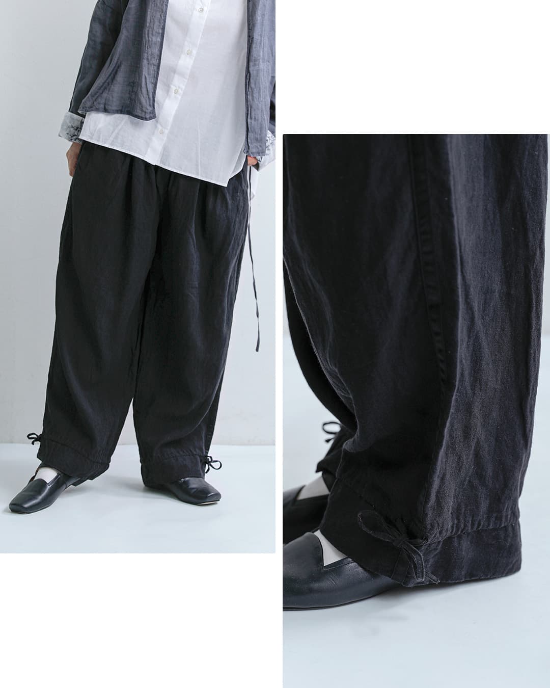 Gauze#リネン サイドライン ストリングパンツ CLASSICAL SIDE LINE STRING PANTS g1202