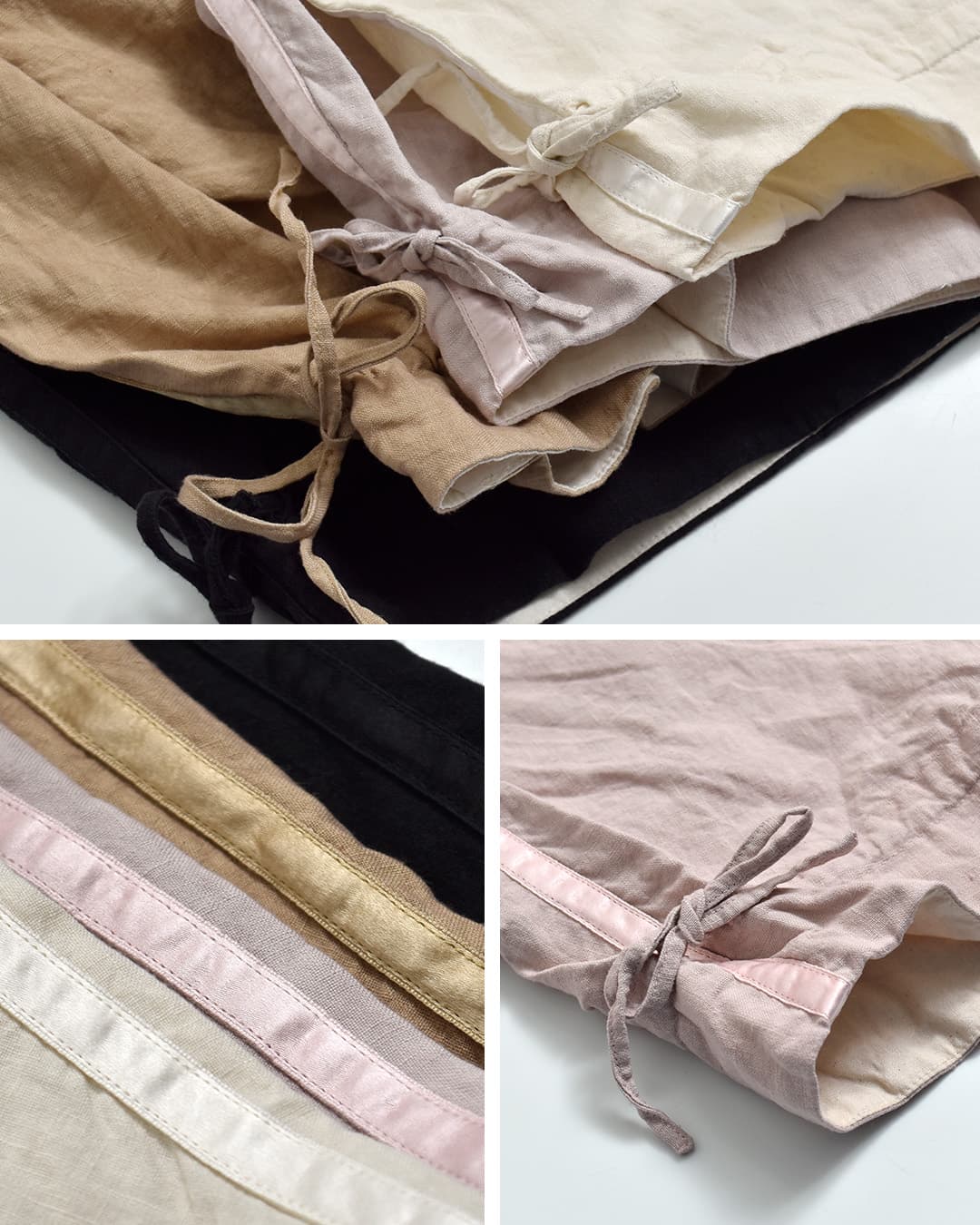 Gauze#リネン サイドライン ストリングパンツ CLASSICAL SIDE LINE STRING PANTS g1202
