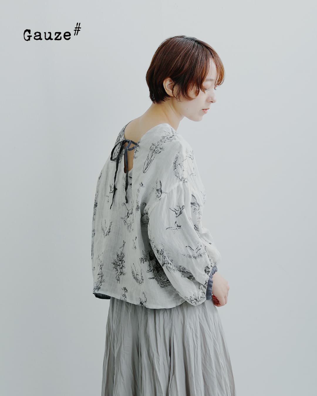 Gauze#(ガーゼ)ラミーリネン リバーシブル ブラウス Florence BLOUSE g1205
