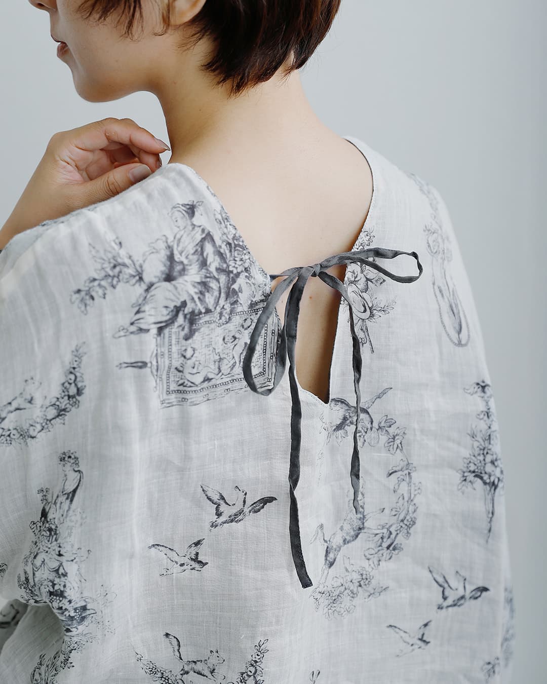 Gauze#(ガーゼ)ラミーリネン リバーシブル ブラウス Florence BLOUSE g1205