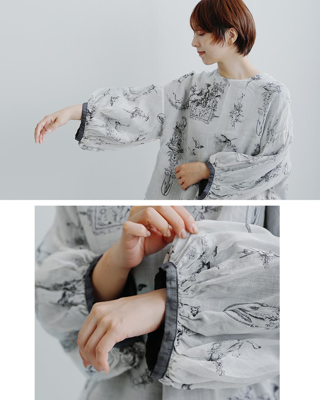 Gauze#(ガーゼ)ラミーリネン リバーシブル ブラウス Florence BLOUSE g1205