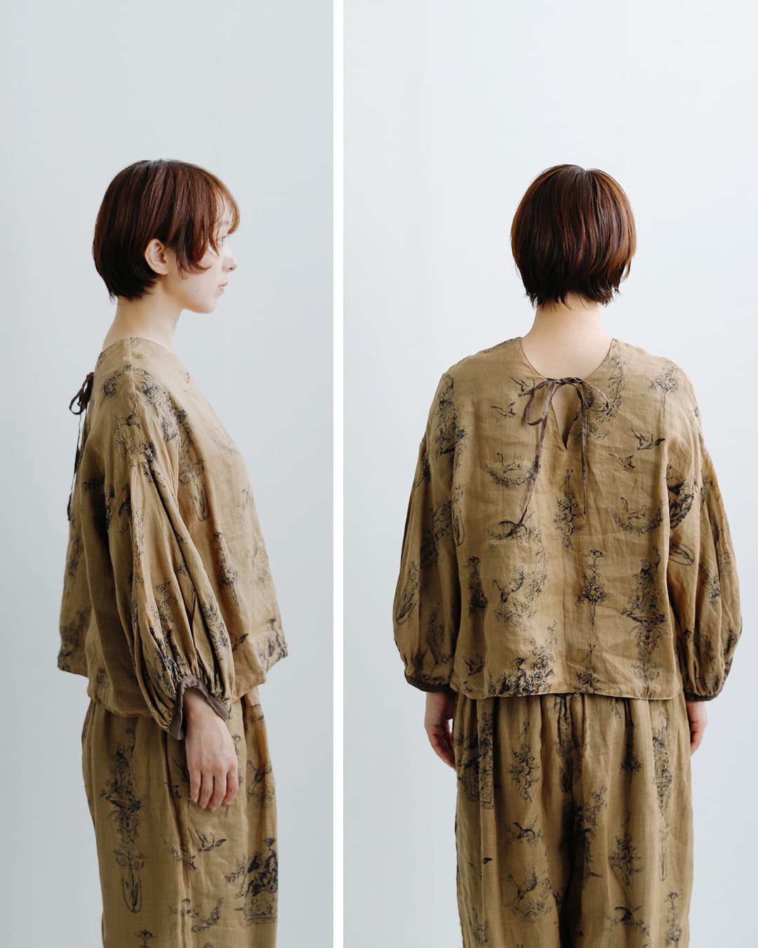 Gauze#(ガーゼ)ラミーリネン リバーシブル ブラウス Florence BLOUSE g1205