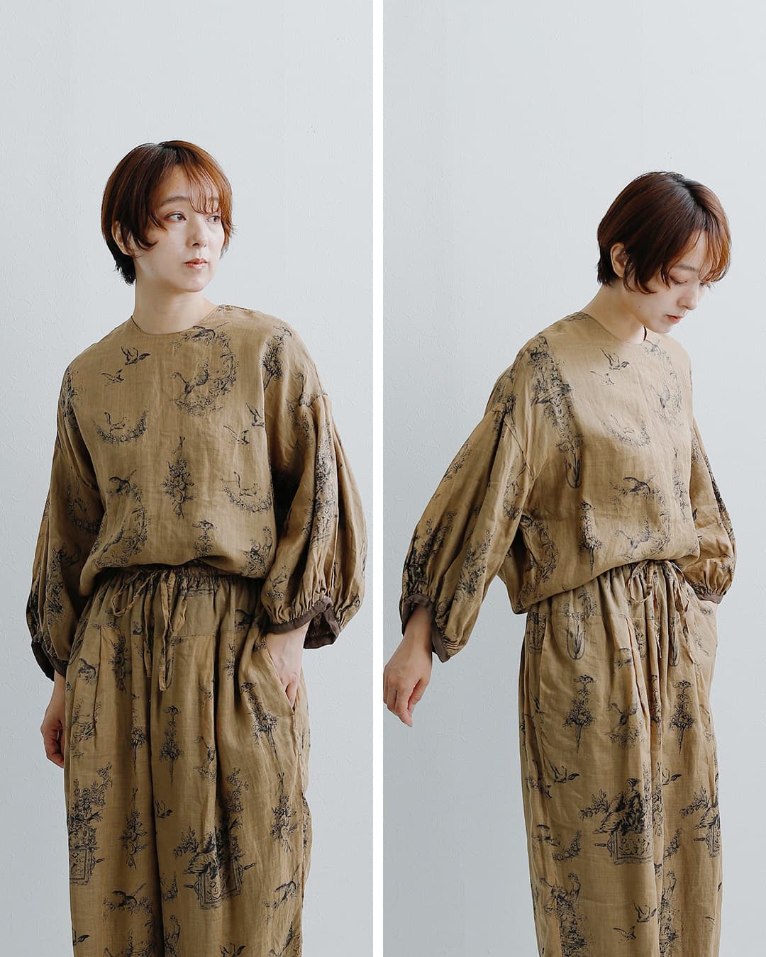 Gauze#(ガーゼ)ラミーリネン リバーシブル ブラウス Florence BLOUSE g1205