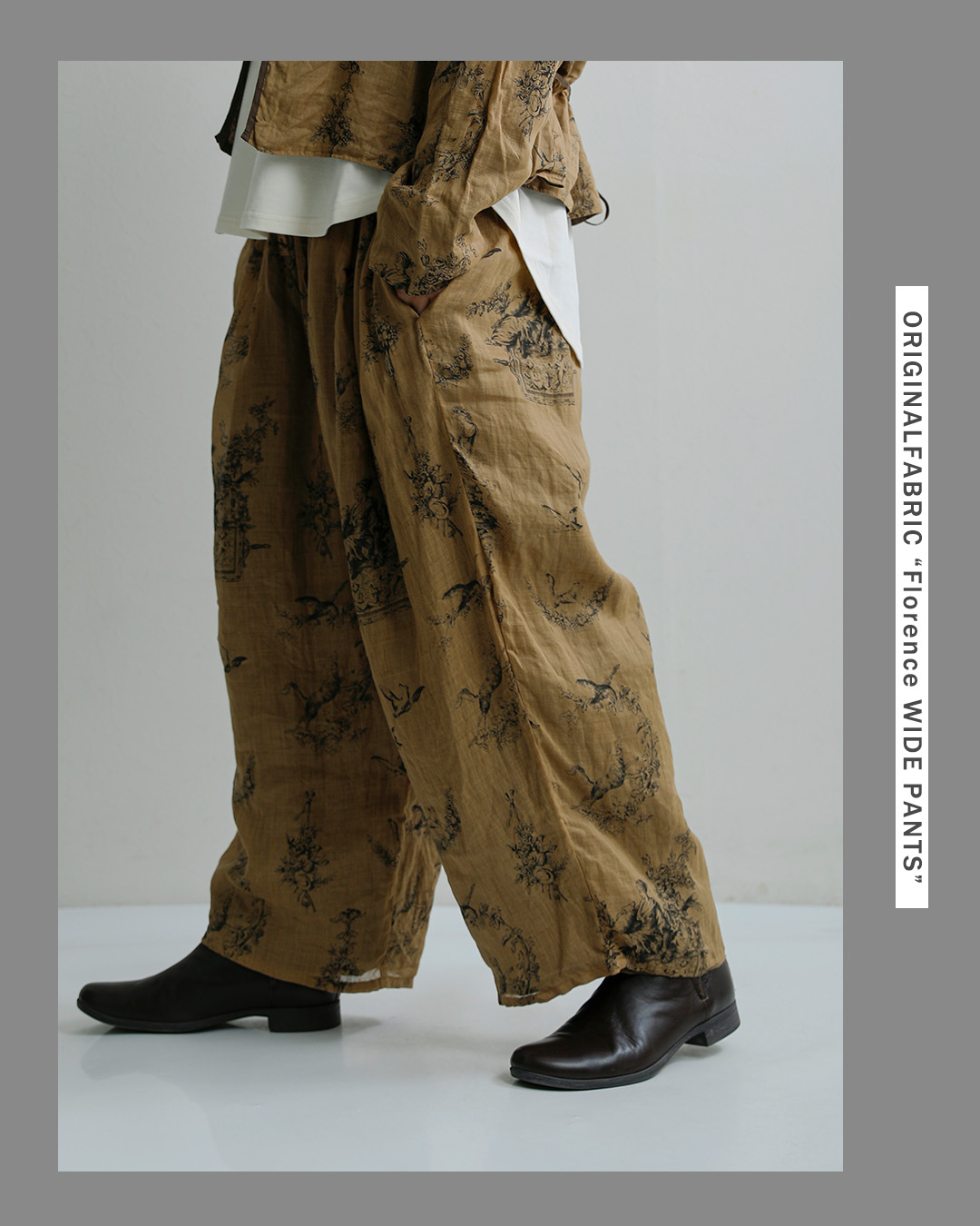 Gauzeラミーリネン ワイドパンツ Florence WIDE PANTS g1207