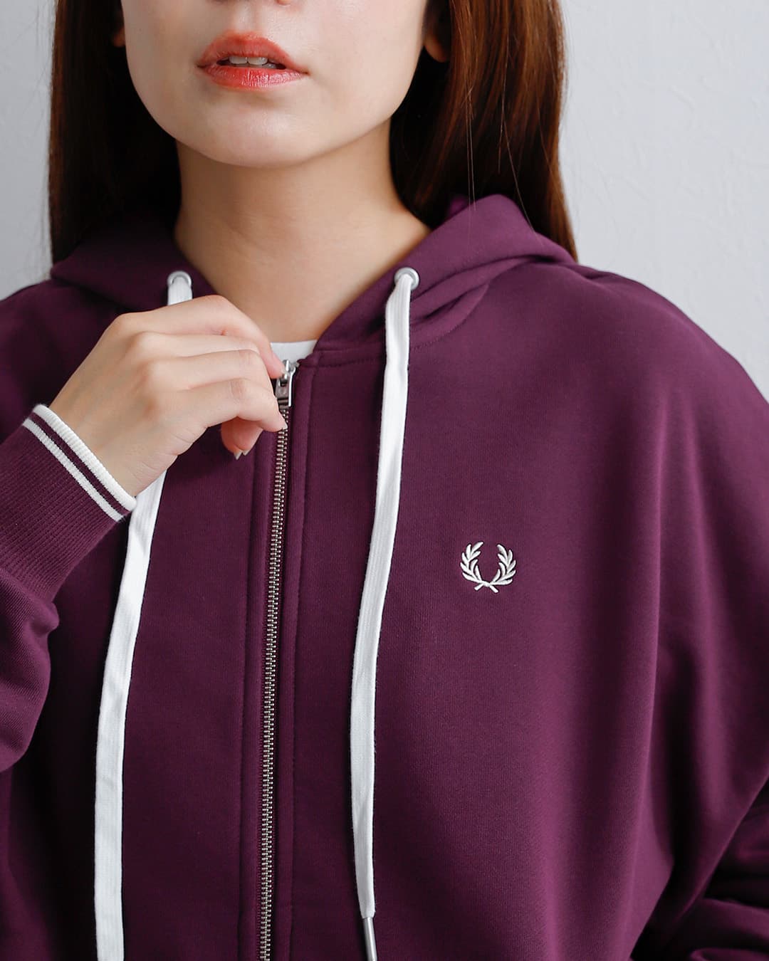 FRED PERRYフーデッド ジップ スウェットシャツ Hooded Zip-through Sweatshirt g3134