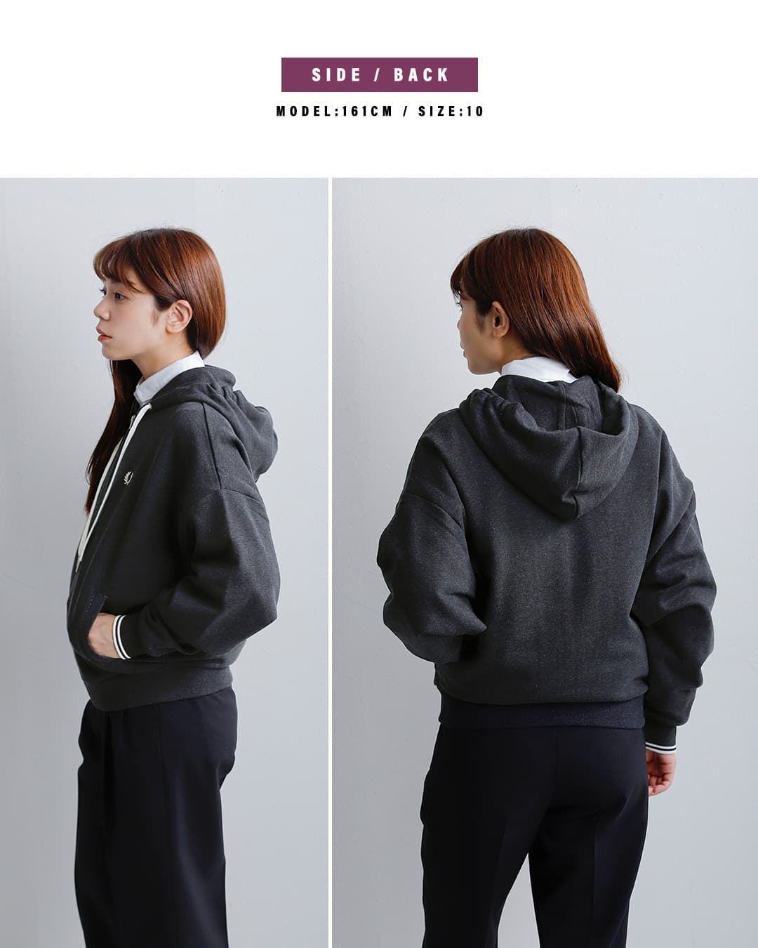 FRED PERRYフーデッド ジップ スウェットシャツ Hooded Zip-through Sweatshirt g3134