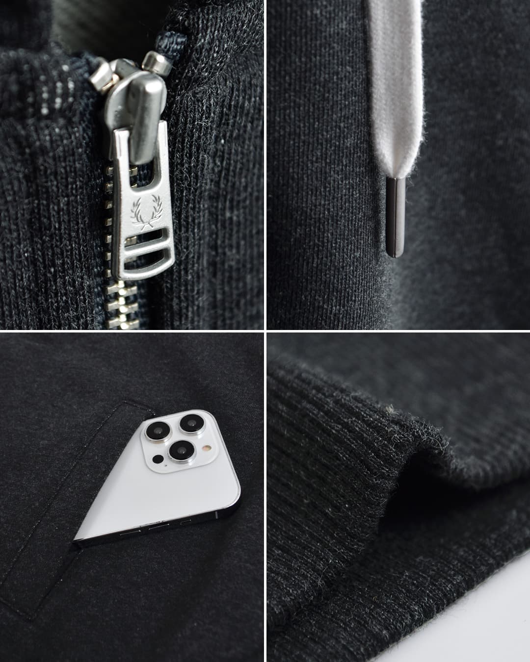 FRED PERRYフーデッド ジップ スウェットシャツ Hooded Zip-through Sweatshirt g3134