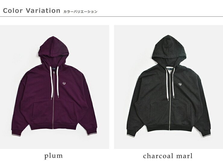 FRED PERRYフーデッド ジップ スウェットシャツ Hooded Zip-through Sweatshirt g3134