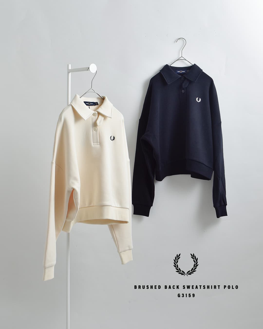 FRED PERRYブラッシュドバック スウェットポロシャツ Brushed Back Sweatshirt Polo g3159