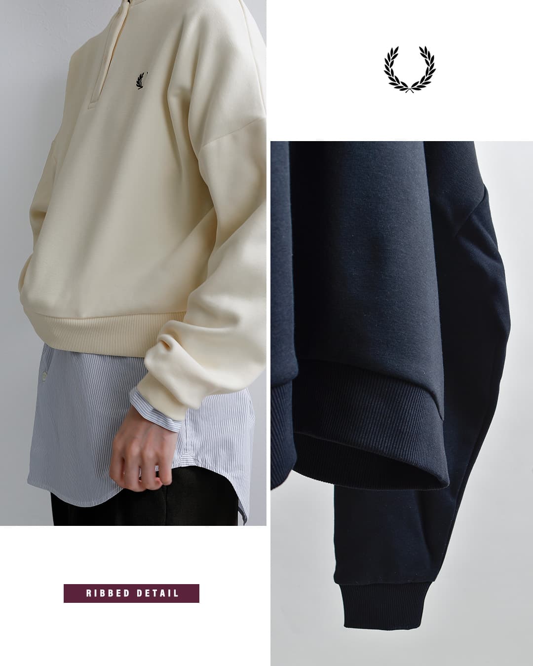 FRED PERRYブラッシュドバック スウェットポロシャツ Brushed Back Sweatshirt Polo g3159