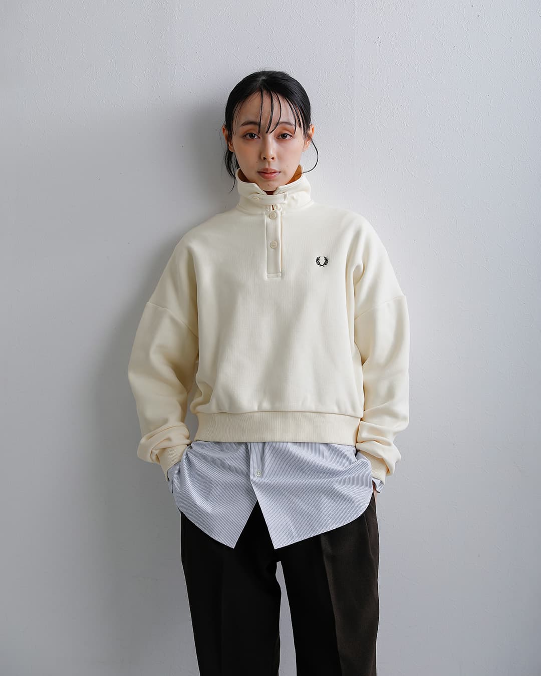 FRED PERRYブラッシュドバック スウェットポロシャツ Brushed Back Sweatshirt Polo g3159