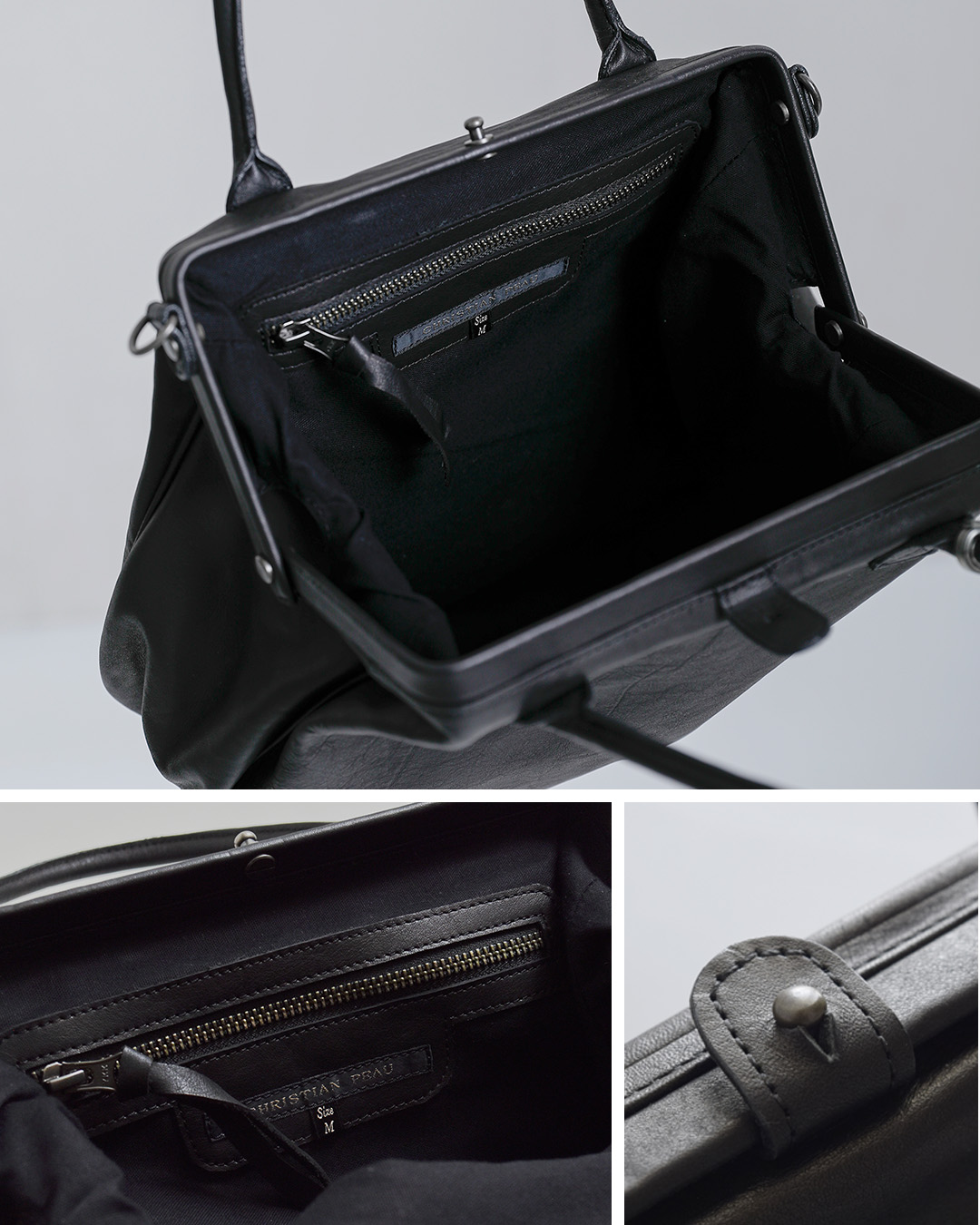 CHRISTIAN PEAU2way レザー がま口 トート バッグ gm-totebag-2way