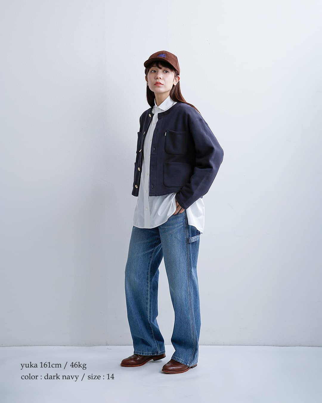 Gymphlexヘビー裏毛 ノーカラー ジャケット gy-a0861wol