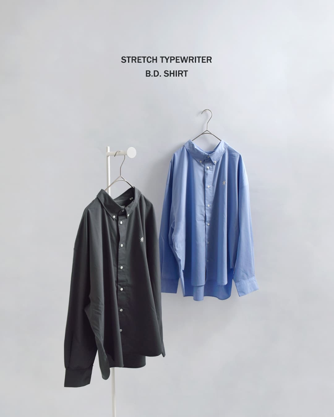 Gymphlexストレッチタイプライター 長袖 ボタンダウンシャツ gy-b0499toi