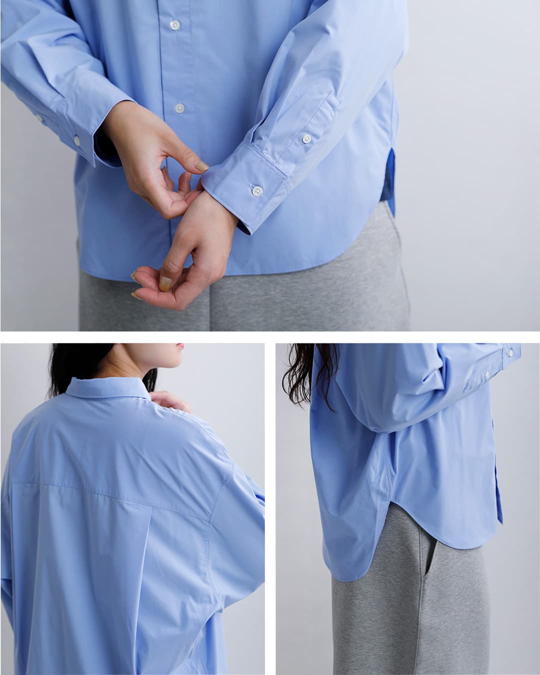 Gymphlexストレッチタイプライター 長袖 ボタンダウンシャツ gy-b0499toi