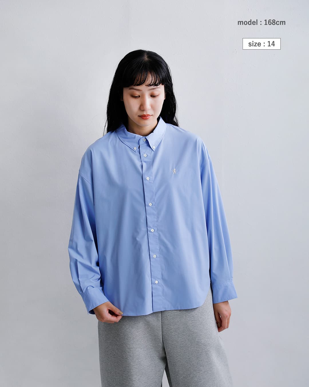 Gymphlexストレッチタイプライター 長袖 ボタンダウンシャツ gy-b0499toi