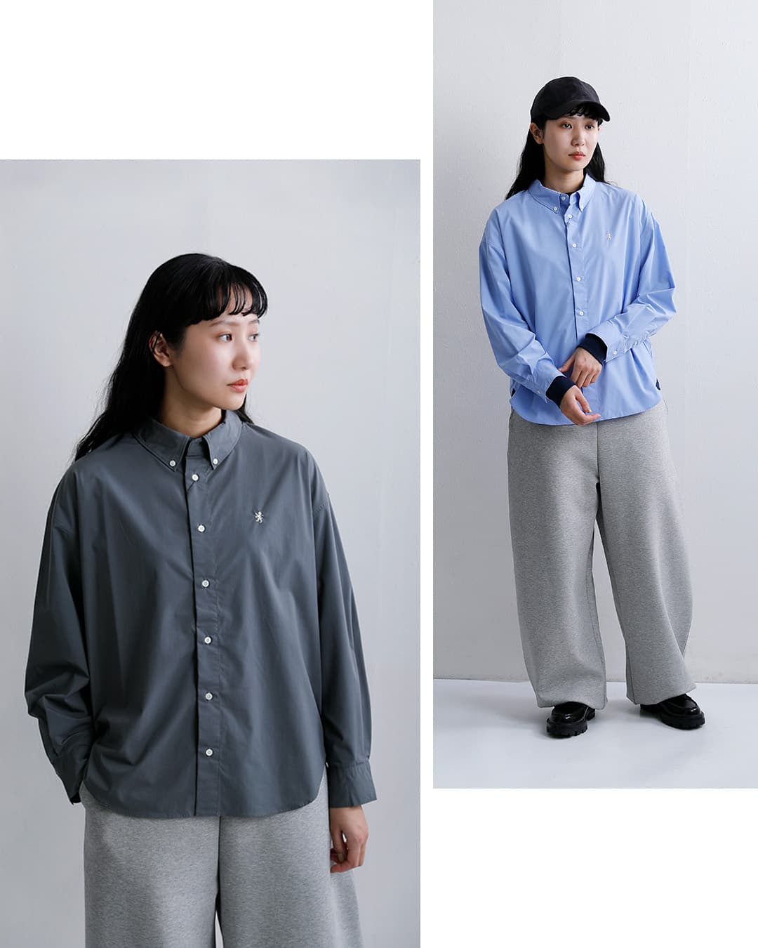 Gymphlexストレッチタイプライター 長袖 ボタンダウンシャツ gy-b0499toi