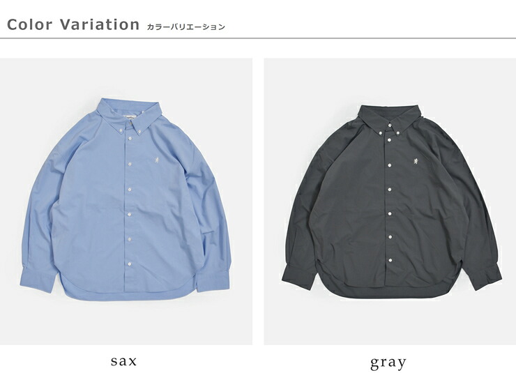 Gymphlexストレッチタイプライター 長袖 ボタンダウンシャツ gy-b0499toi