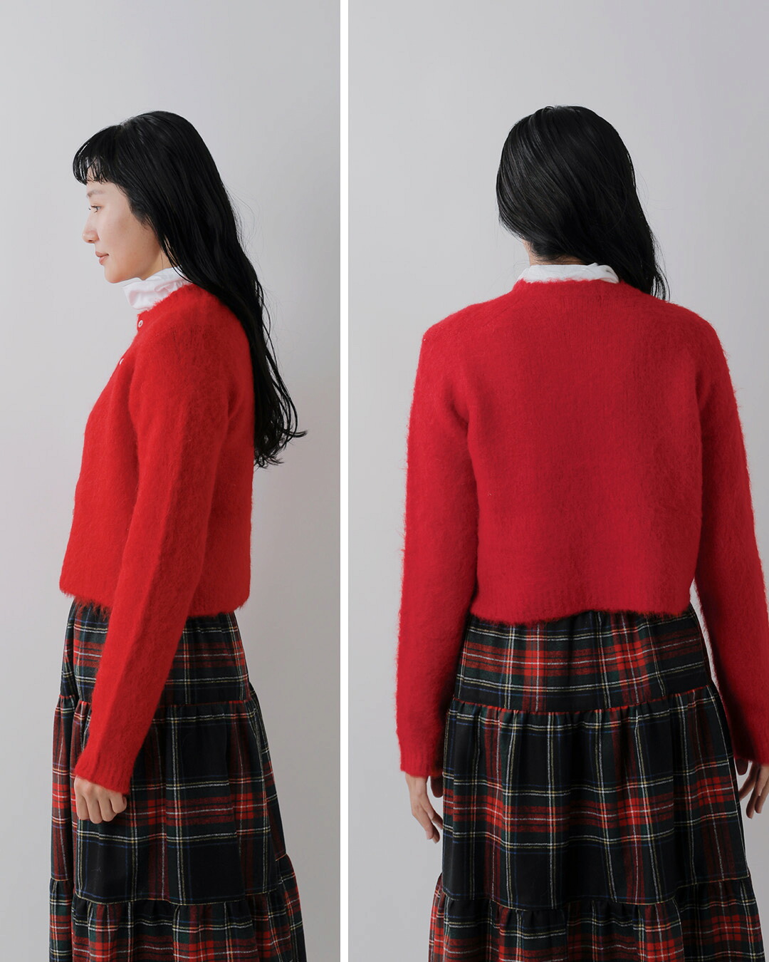 Gymphlex(ジムフレックス)アルパカ シャギーニット クルーネック カーディガン gy-d0098sgk-26aw