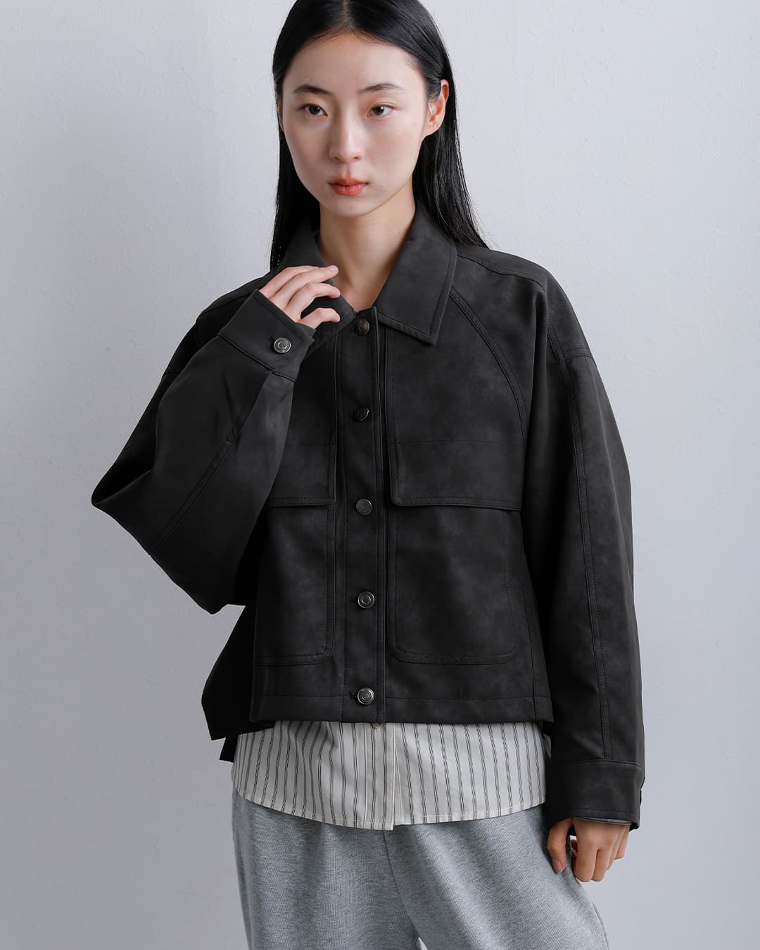 HERENCIAレギュラーカラー フラップポケット ジャケット h226304