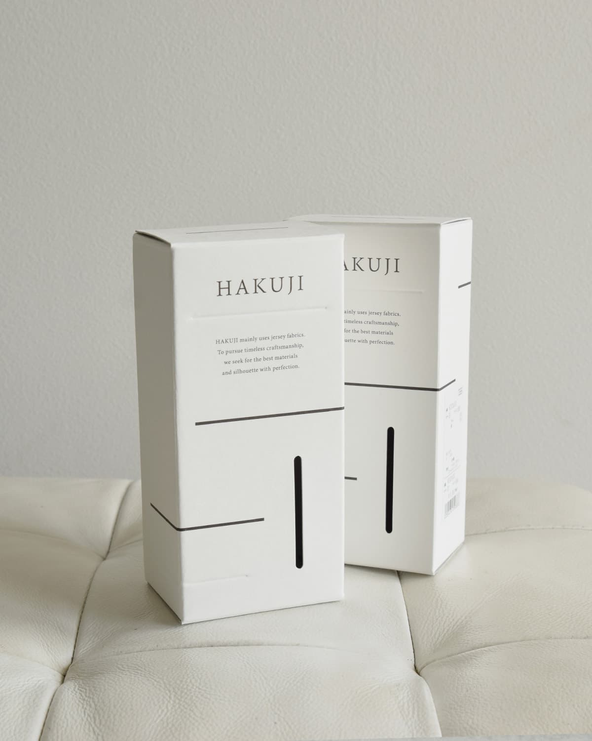 HAKUJIメリノウール スビンコットン リブ 2way 長袖カットソー h232632