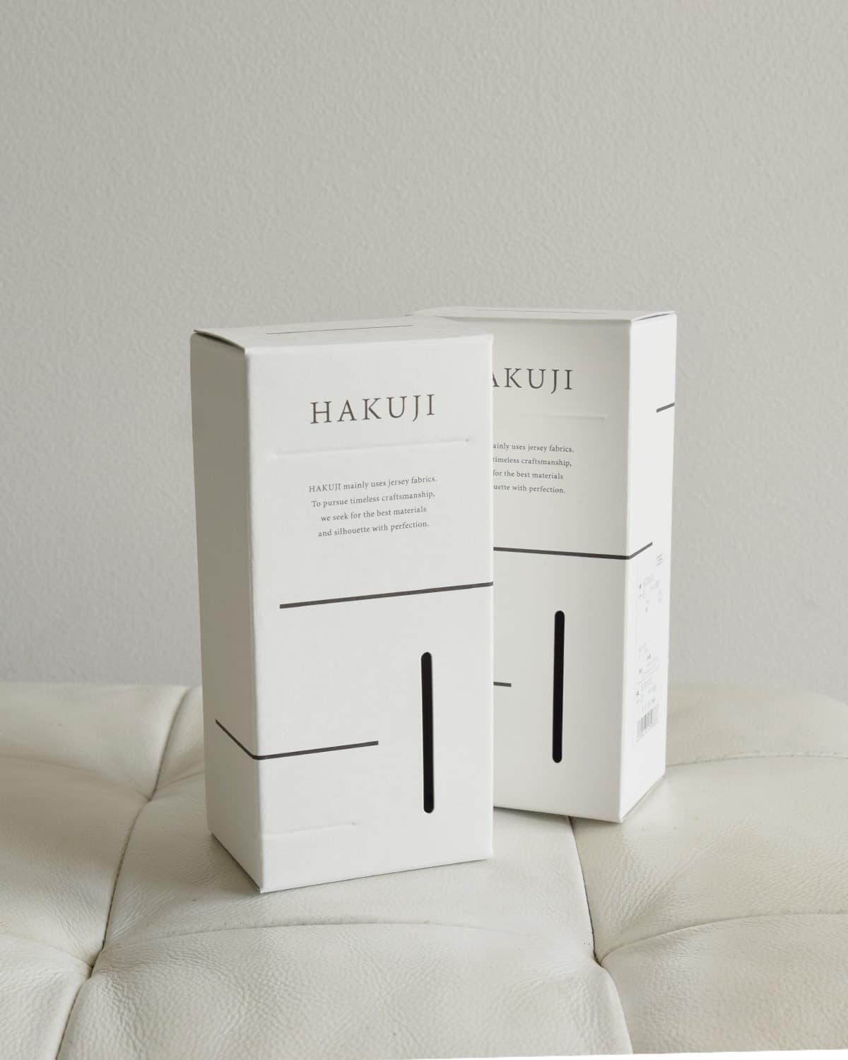 HAKUJIメリノウール スビンコットン リブ ハイネック 長袖カットソー h232633