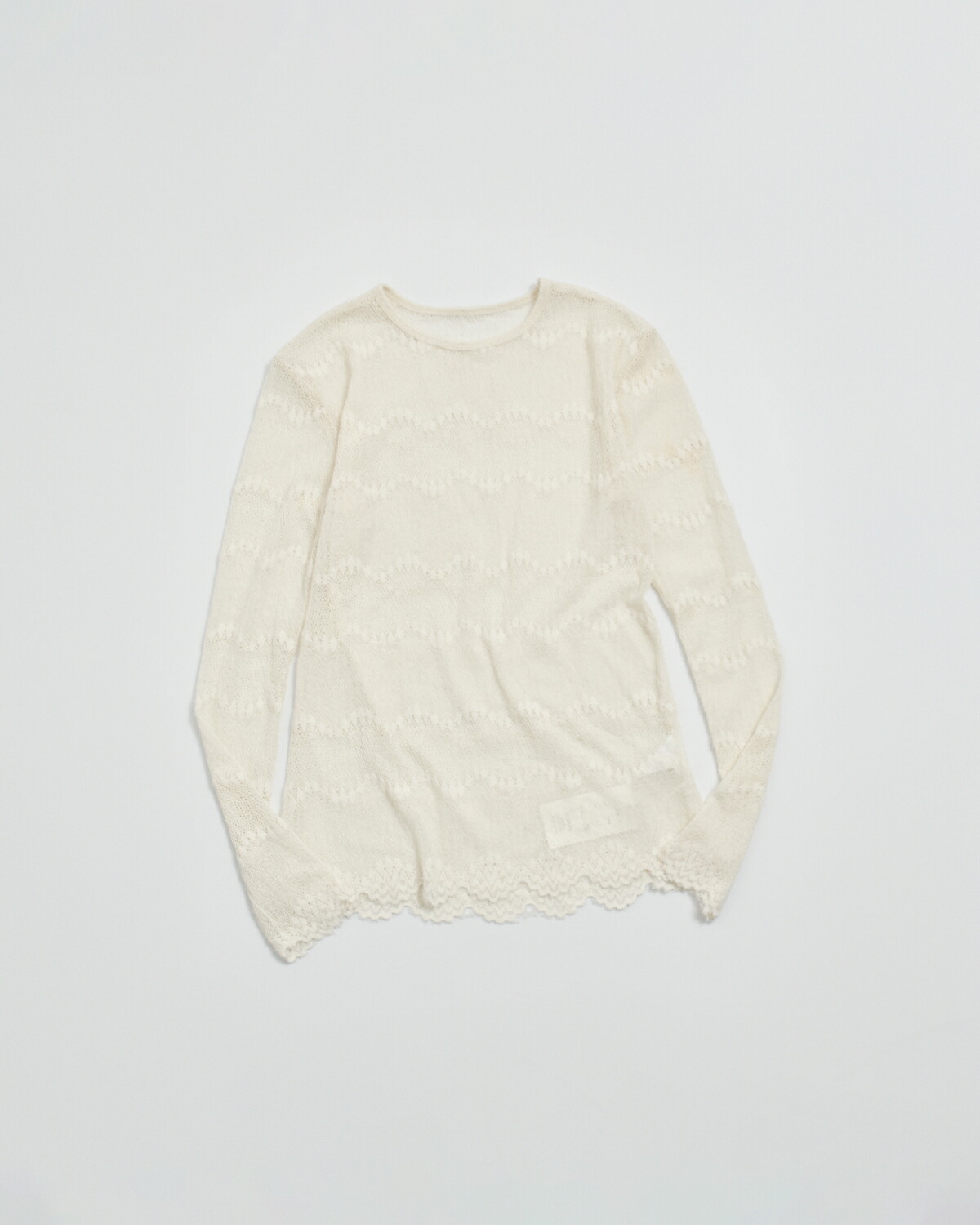 Hella(ヘラ)フロック レース シアー トップ Flocked Lace Sheer Top h263-17