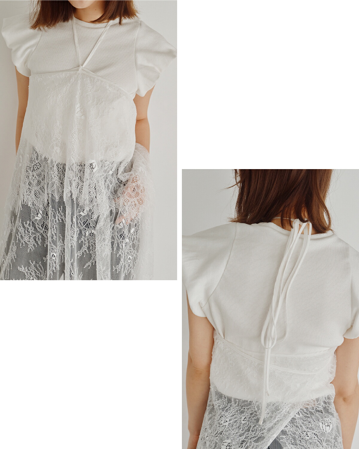 Hella(ヘラ)2way レイヤード レース ラップスカート 2way Layered Lace Wrap Skirt h263-37