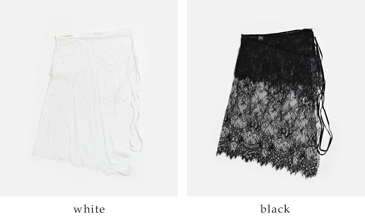 Hella(ヘラ)2way レイヤード レース ラップスカート 2way Layered Lace Wrap Skirt h263-37