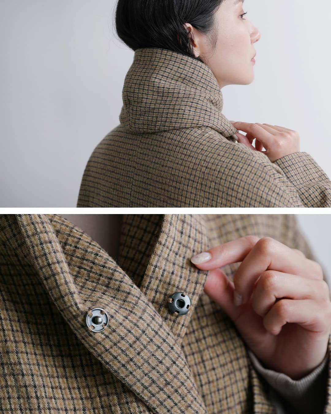 Honnete(オネット)コットンウールツイル ショールカラー コート ho-26aw-co3t