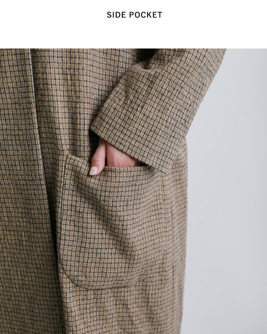 Honnete(オネット)コットンウールツイル ショールカラー コート ho-26aw-co3t