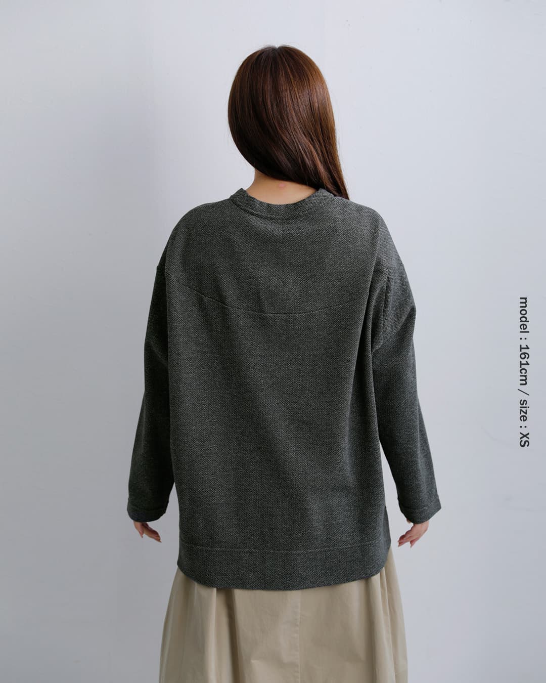 FIR MUM(フィル マム)メランジウールコットン ヘリンボーン ジャガードダブルジャージー アークヨーク Tシャツ hr-fr1102tf