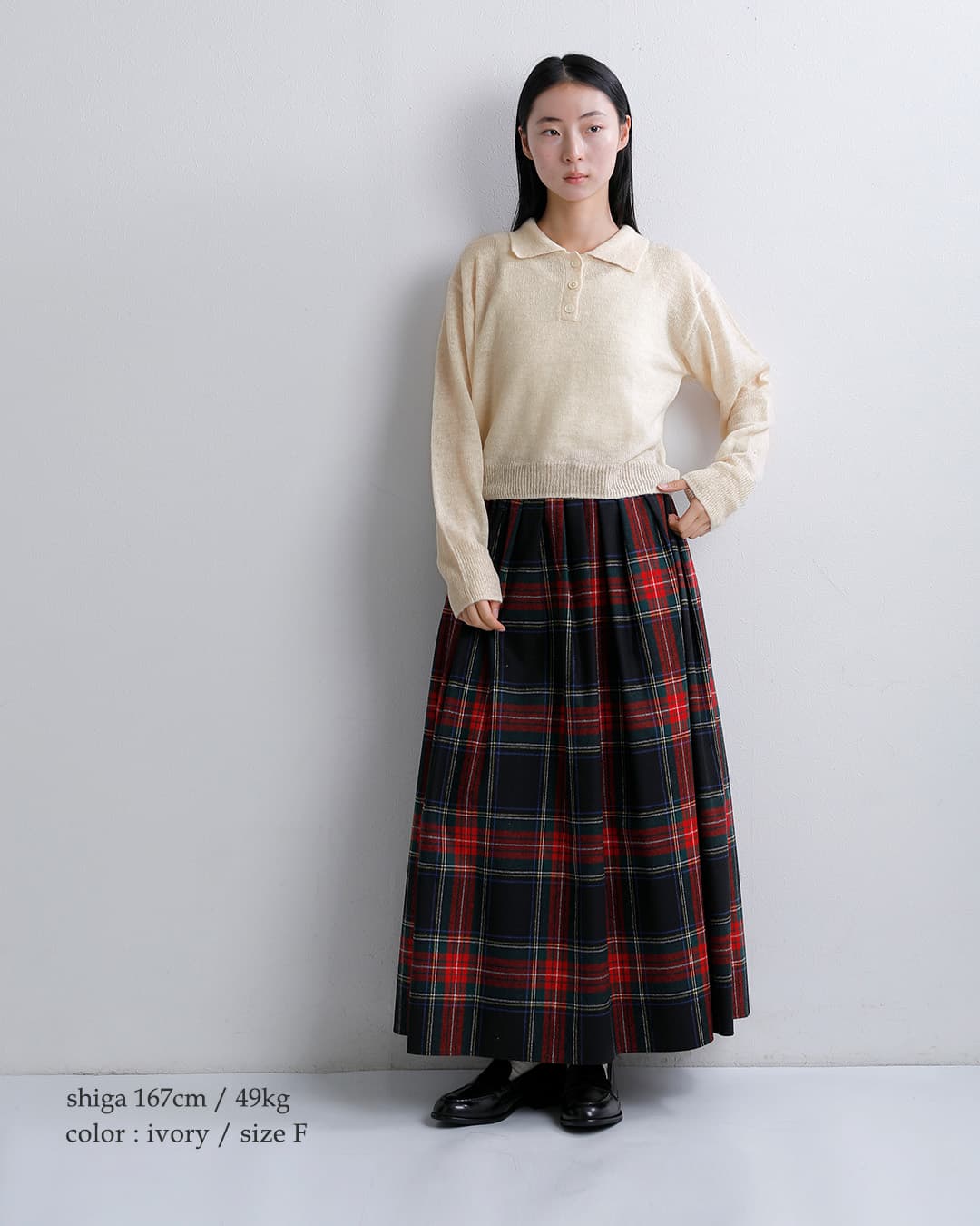 Healthknitモヘアブレンド 長袖 ニットポロ hr26f-l460