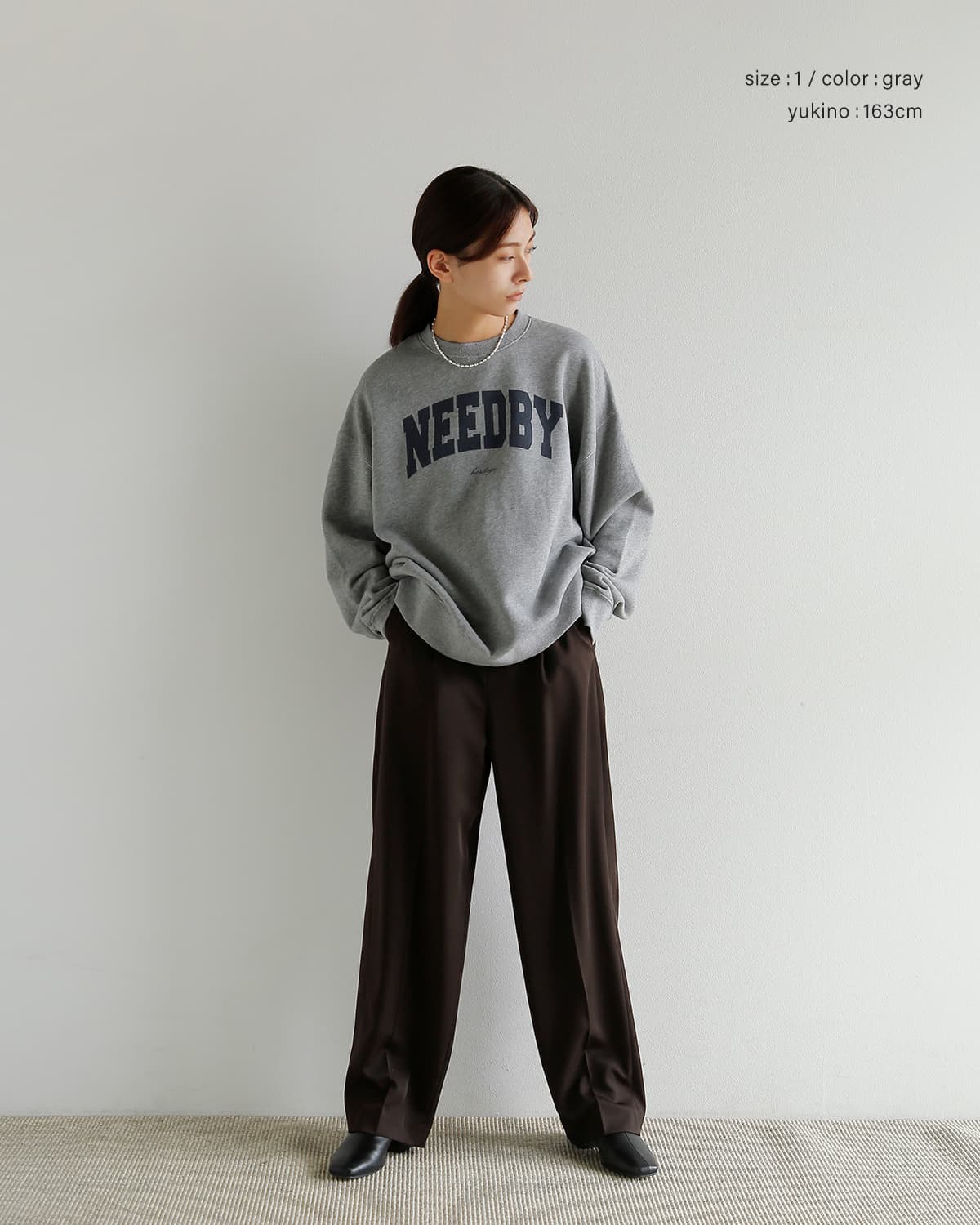 Needby heritage(ニードバイヘリテージ)コットン プリント 長袖 スウェットシャツ HUDSON hudson