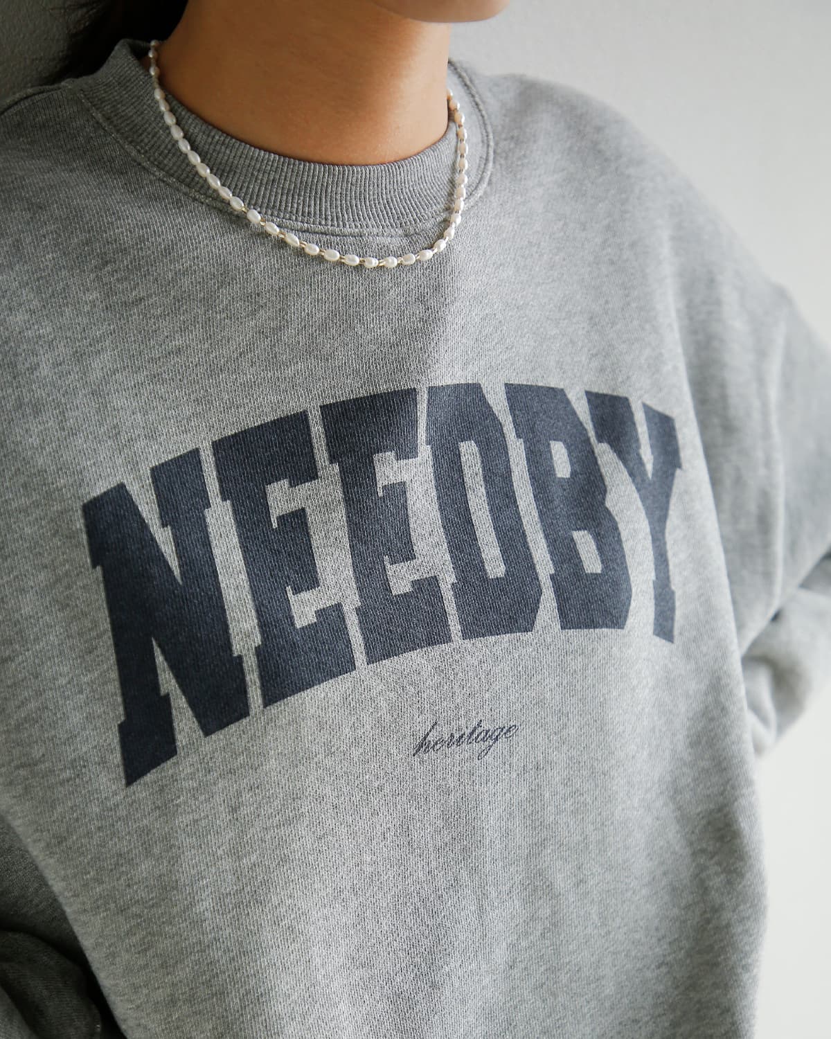 Needby heritage(ニードバイヘリテージ)コットン プリント 長袖 スウェットシャツ HUDSON hudson
