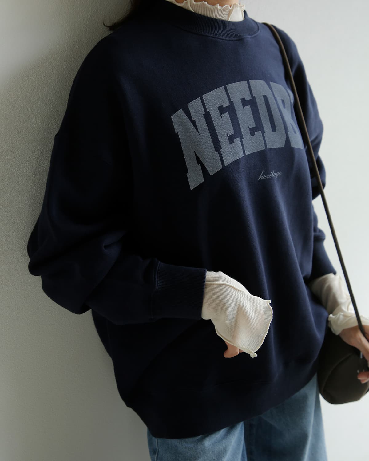 Needby heritage(ニードバイヘリテージ)コットン プリント 長袖 スウェットシャツ HUDSON hudson