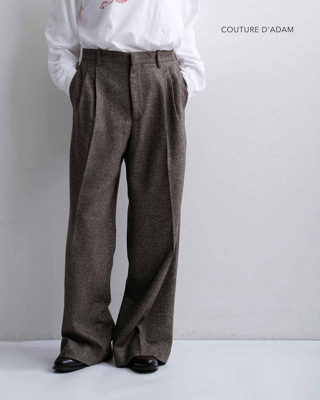COUTURE D’ADAMイタリアンツイード ワイド トラウザーズ i-tw-w-trouser