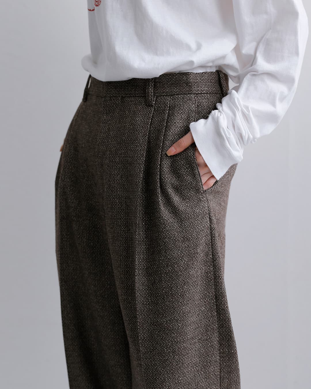 COUTURE D’ADAMイタリアンツイード ワイド トラウザーズ i-tw-w-trouser