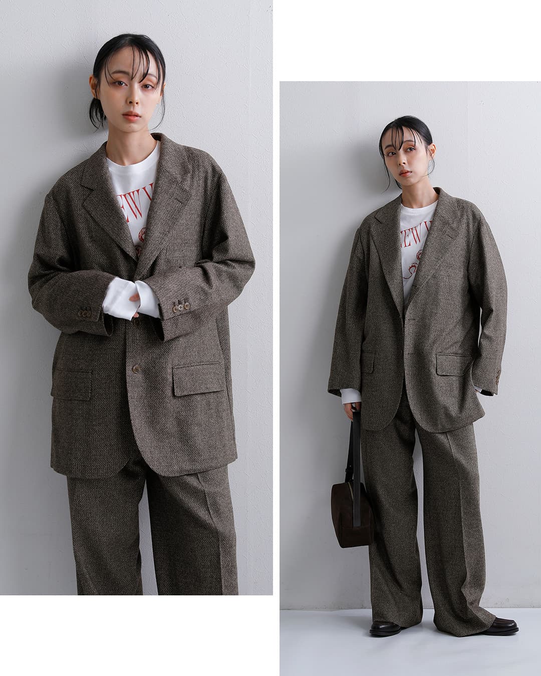 COUTURE D’ADAMイタリアンツイード ワイド トラウザーズ i-tw-w-trouser