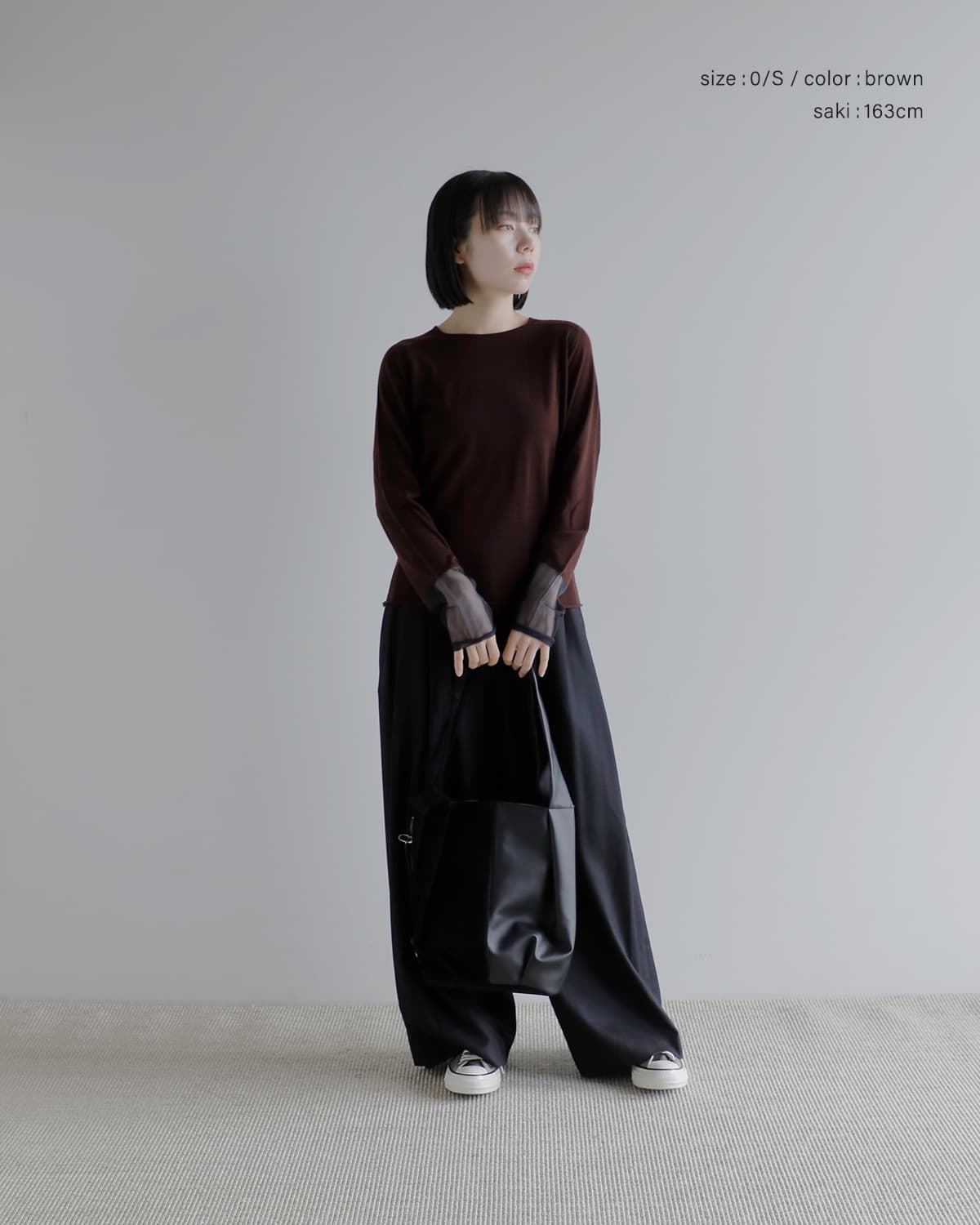 IHATOV(イーハトーブ)シアー ウール ラウンド ニット トップ ih12-8a-22811