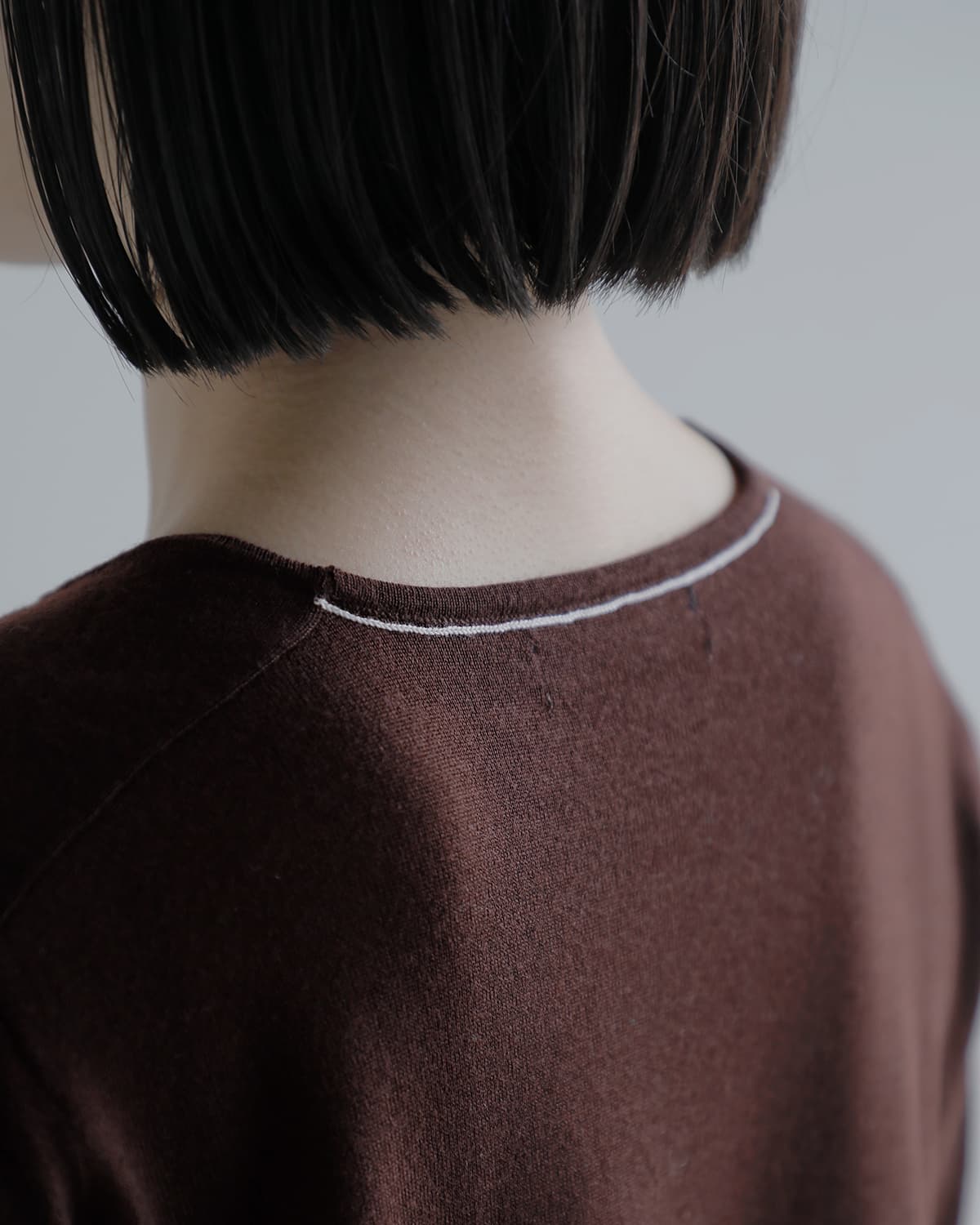 IHATOV(イーハトーブ)シアー ウール ラウンド ニット トップ ih12-8a-22811