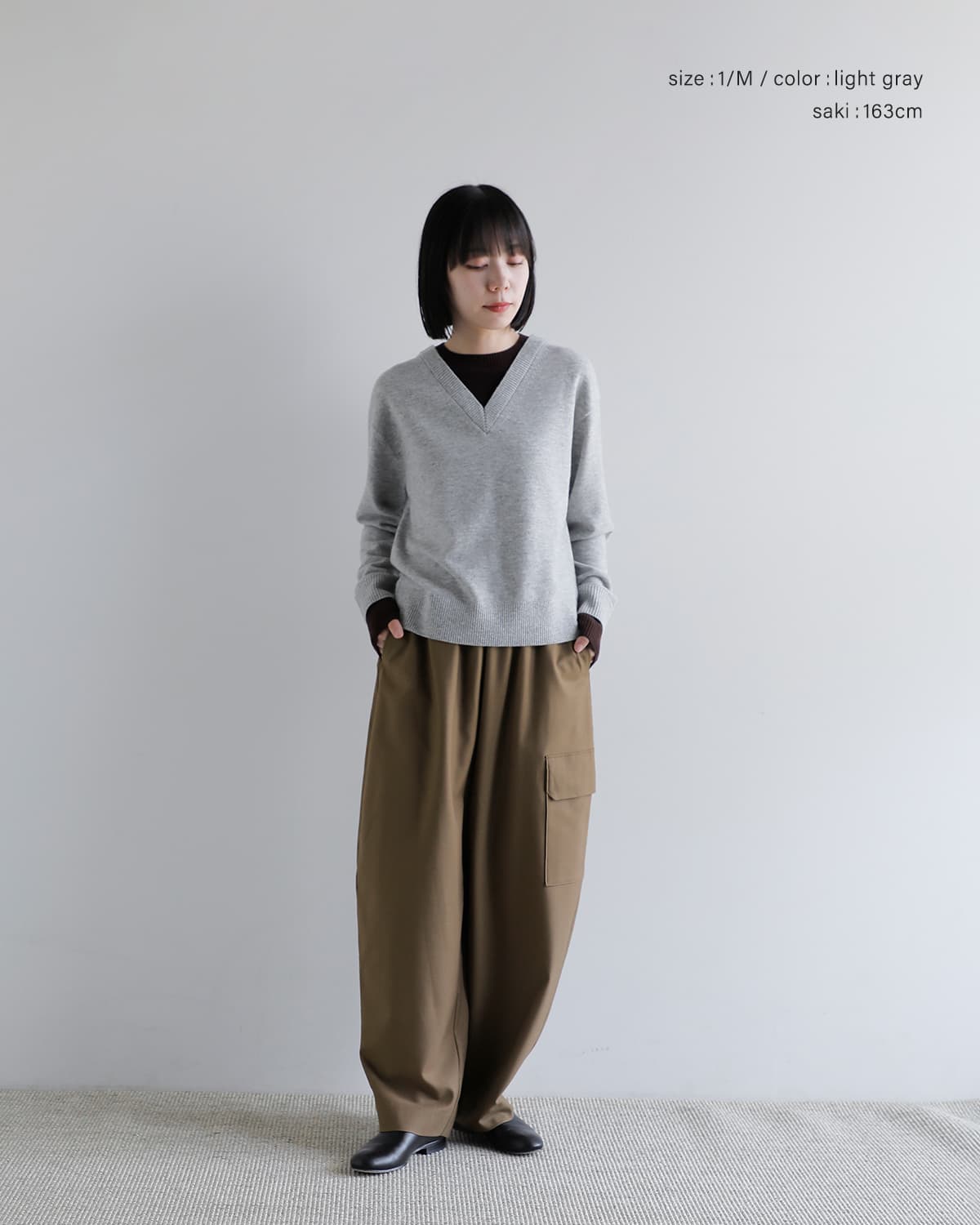 IHATOV(イーハトーブ)ウール ダブルニット ラウンド セーター ih12-8a-23712