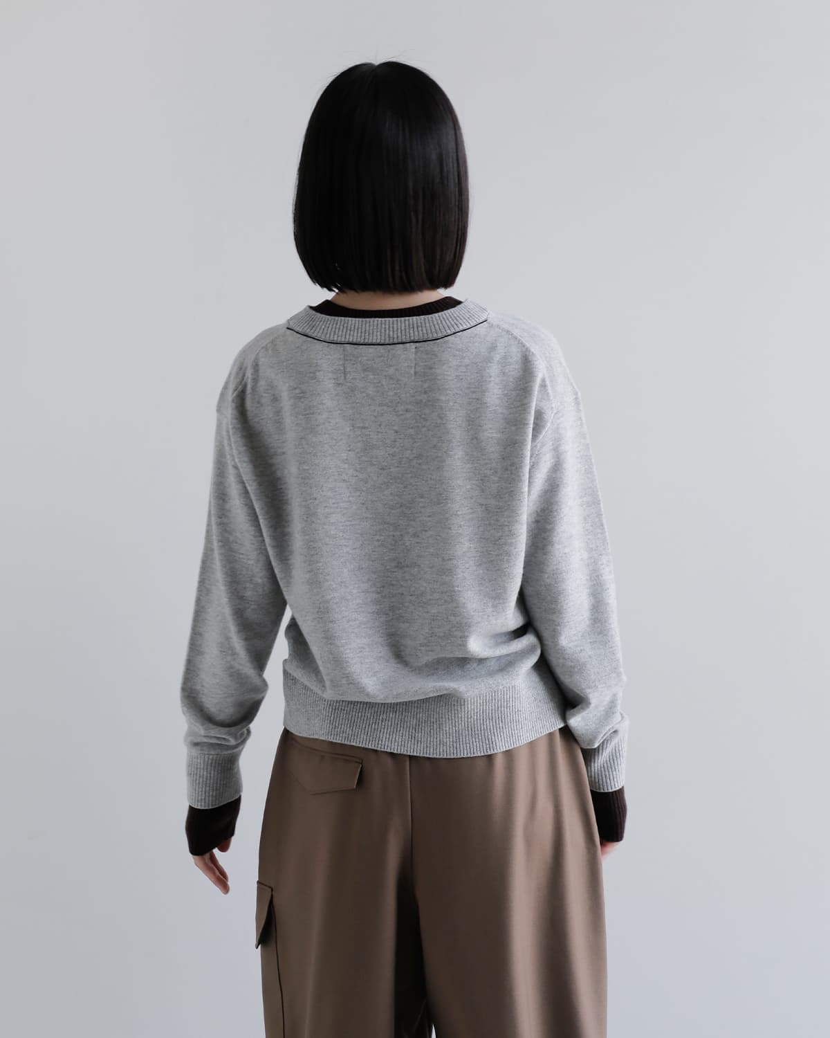 IHATOV(イーハトーブ)ウール ダブルニット ラウンド セーター ih12-8a-23712