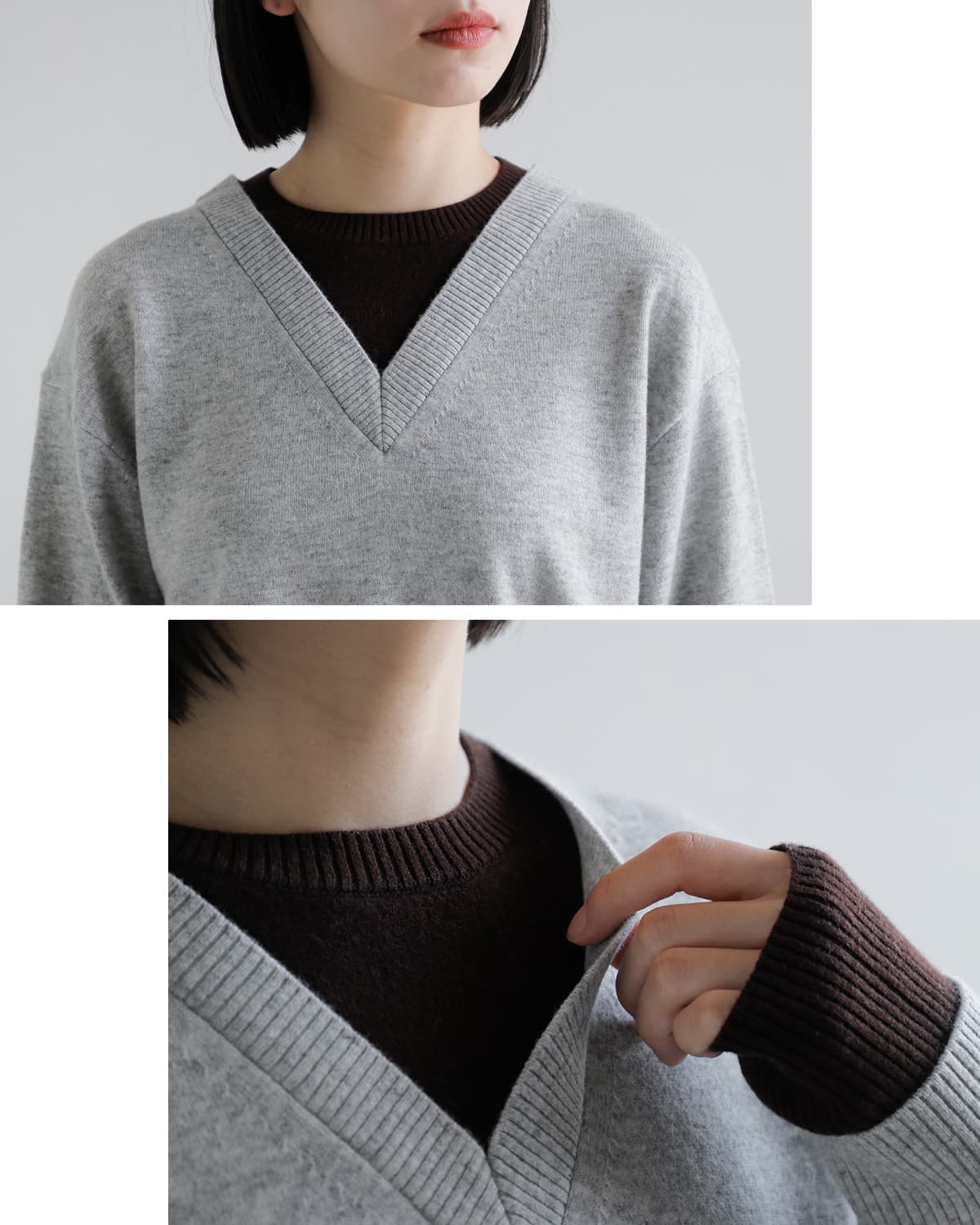 IHATOV(イーハトーブ)ウール ダブルニット ラウンド セーター ih12-8a-23712