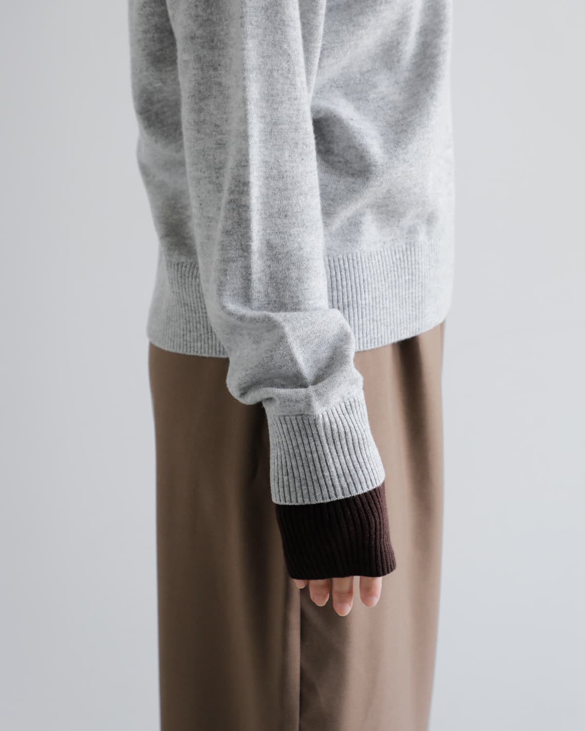 IHATOV(イーハトーブ)ウール ダブルニット ラウンド セーター ih12-8a-23712