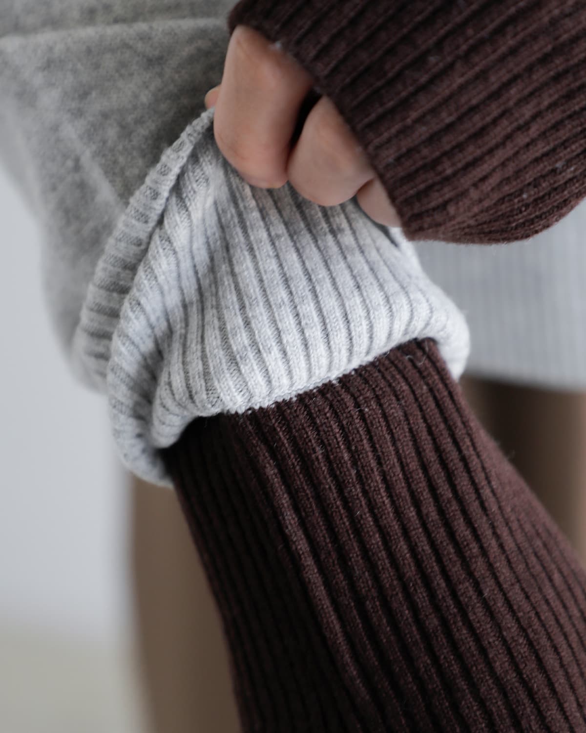 IHATOV(イーハトーブ)ウール ダブルニット ラウンド セーター ih12-8a-23712