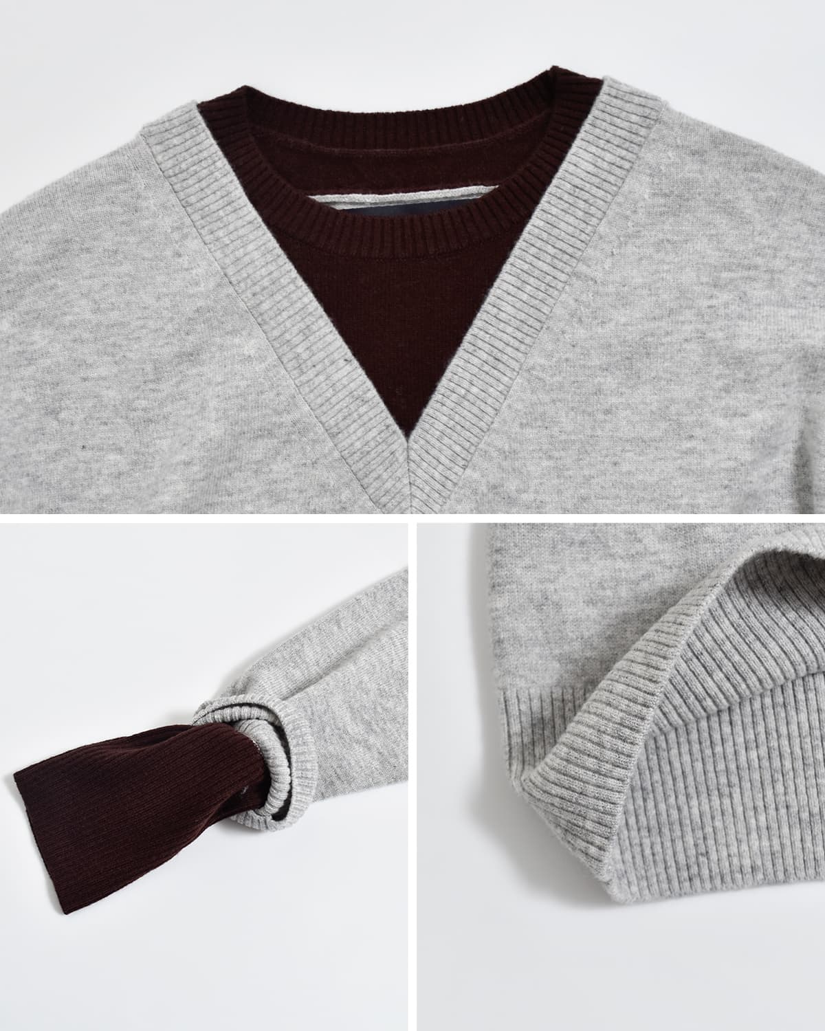 IHATOV(イーハトーブ)ウール ダブルニット ラウンド セーター ih12-8a-23712