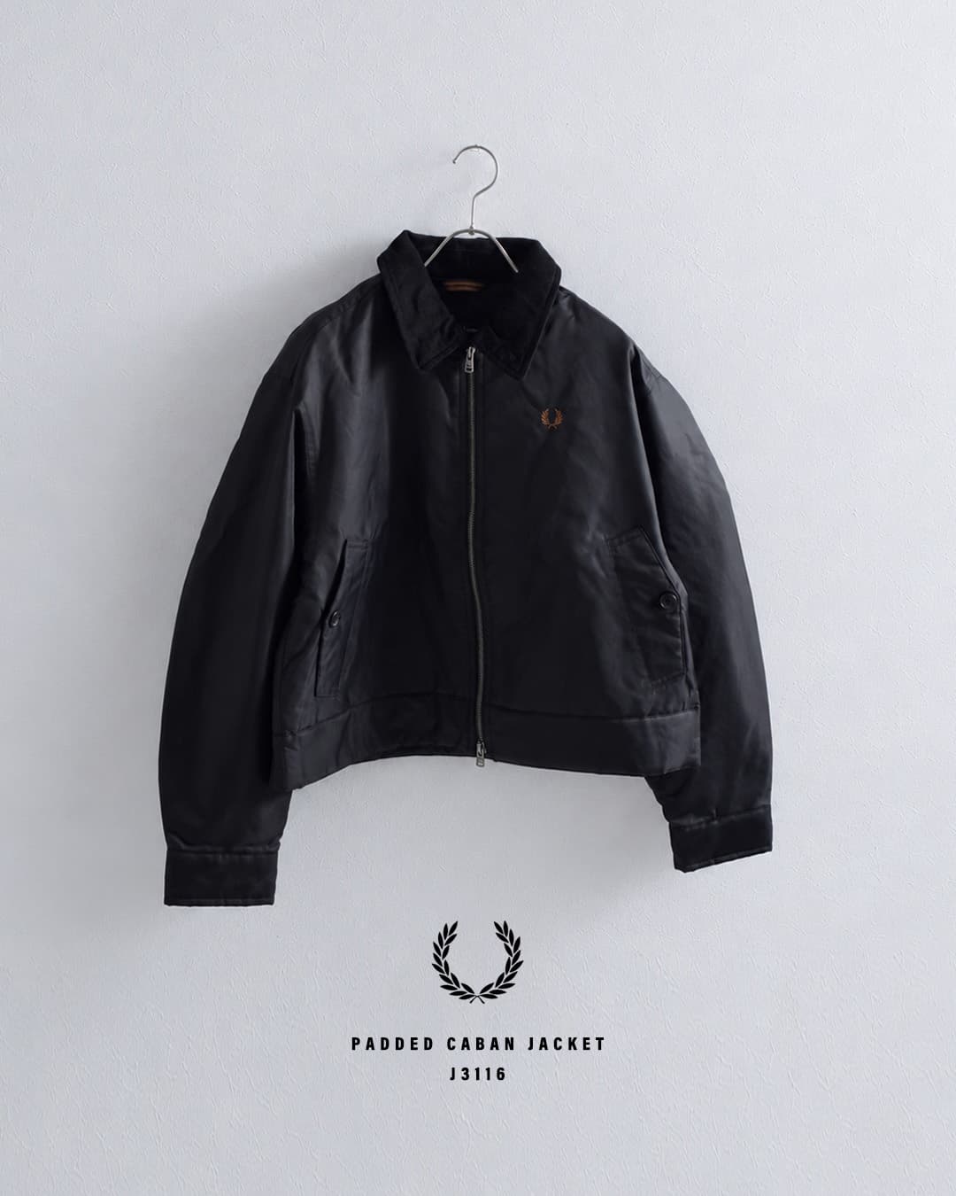 FRED PERRYコーデュロイカラー パデッド カバンジャケット Padded Caban Jacket j3116
